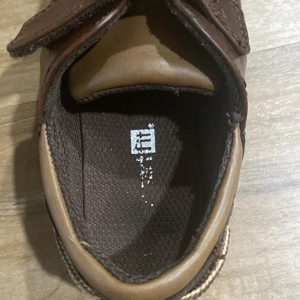 Brown Toddler Loafers with Velcro Strap